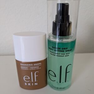 e.l.f Skin Bronzing Drops and Power Grip Dewy Setting Spray